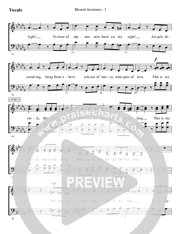 Blessed Assurance Choir Sheet (SATB) (WorshipTeam.tv)
