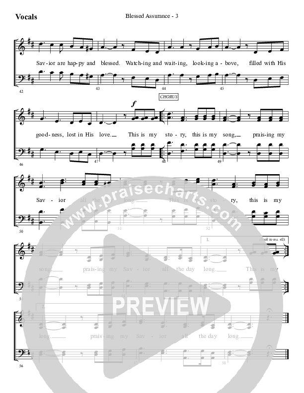 Blessed Assurance Choir Sheet (SATB) (WorshipTeam.tv)