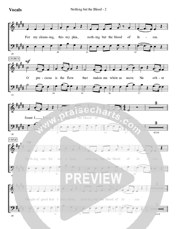 Nothing But The Blood Choir Sheet (SATB) (WorshipTeam.tv)