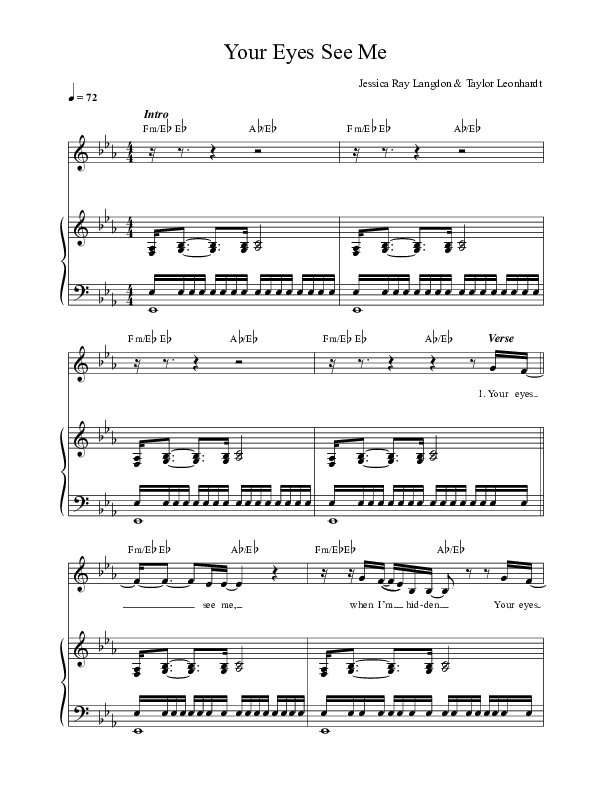 Your Eyes See Me Lead & Piano (Mission House / Jess Ray / Taylor Leonhardt)