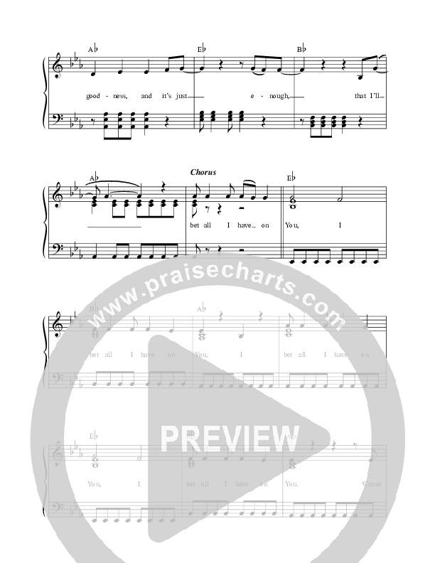 Bet All I Have Lead Sheet (Mission House / Jess Ray / Taylor Leonhardt)