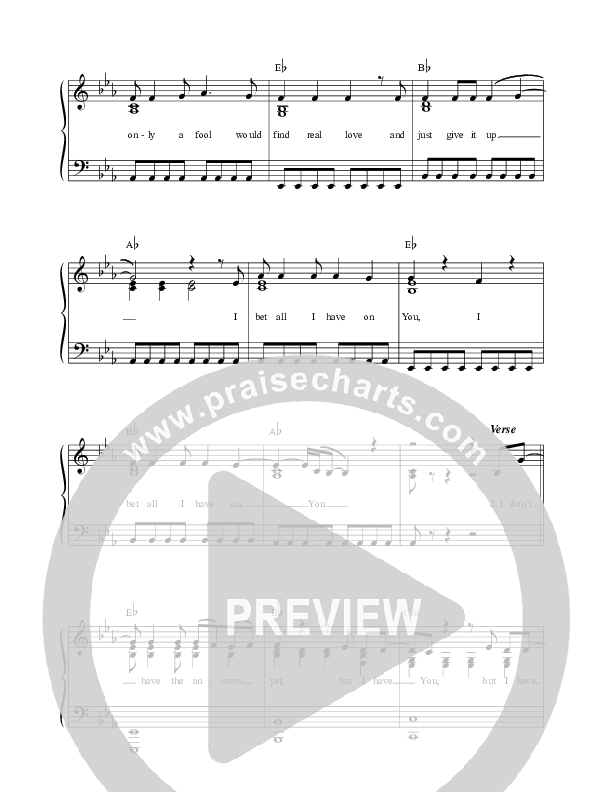 Bet All I Have Lead Sheet (Mission House / Jess Ray / Taylor Leonhardt)