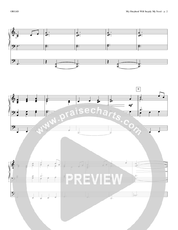My Shepherd Will Supply My Need Organ (Todd Billingsley)