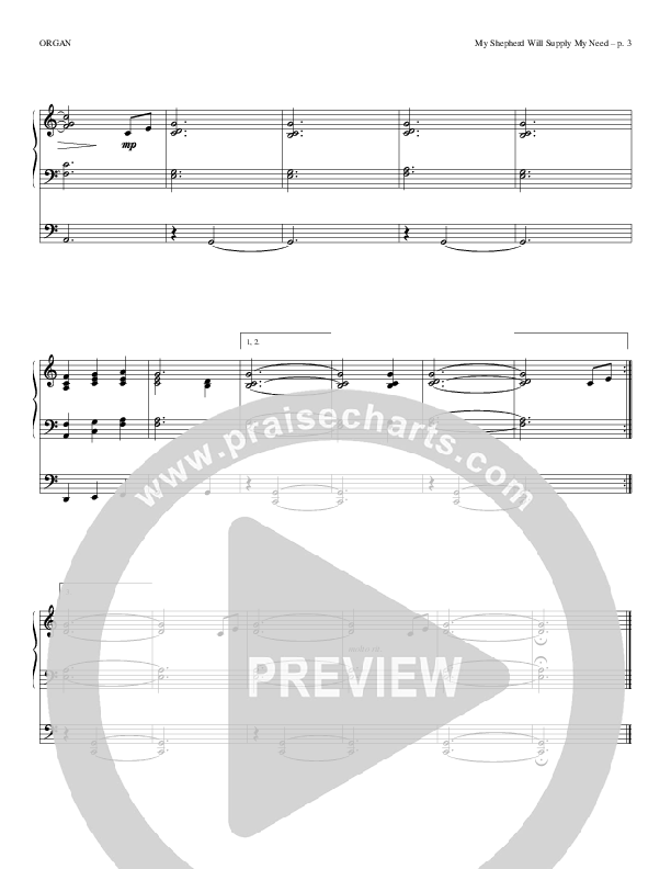 My Shepherd Will Supply My Need Organ (Todd Billingsley)