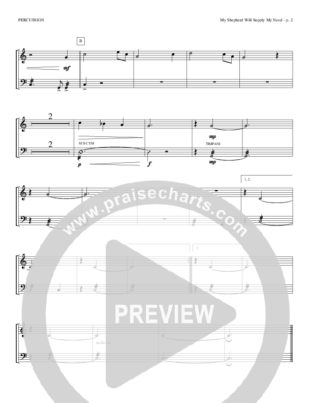 My Shepherd Will Supply My Need Percussion (Todd Billingsley)