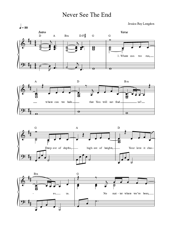 Never See The End Lead Sheet (Mission House / Jess Ray / Taylor Leonhardt)