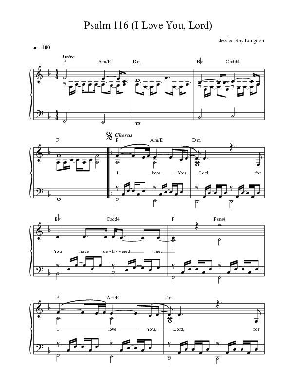 Psalm 116 Lead Sheet (Mission House / Jess Ray / Taylor Leonhardt)