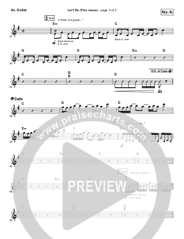 Isn't He (This Jesus) Acoustic Guitar (Natalie Grant)