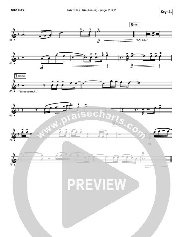 Isn't He (This Jesus) Alto Sax (Natalie Grant)