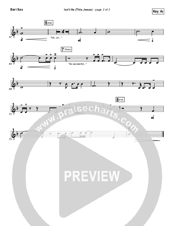 Isn't He (This Jesus) Bari Sax (Natalie Grant)