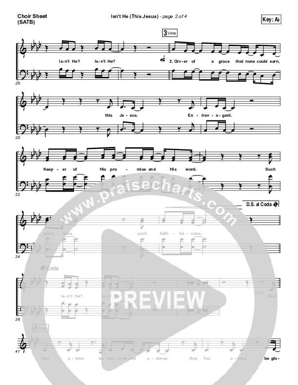 Isn't He (This Jesus) Choir Sheet (SATB) (Natalie Grant)