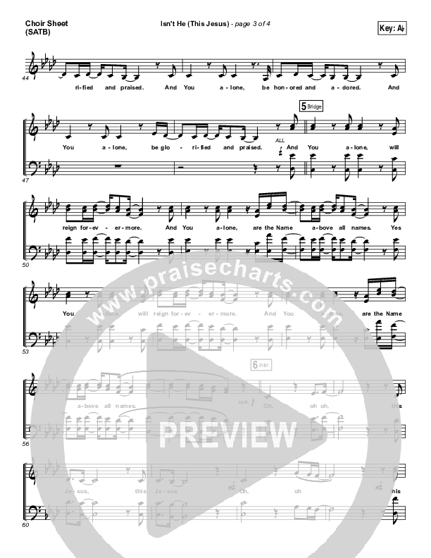 Isn't He (This Jesus) Choir Sheet (SATB) (Natalie Grant)