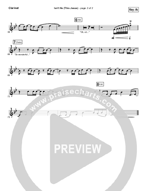 Isn't He (This Jesus) Clarinet (Natalie Grant)