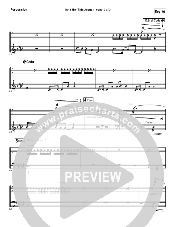 Isn't He (This Jesus) Percussion (Natalie Grant)