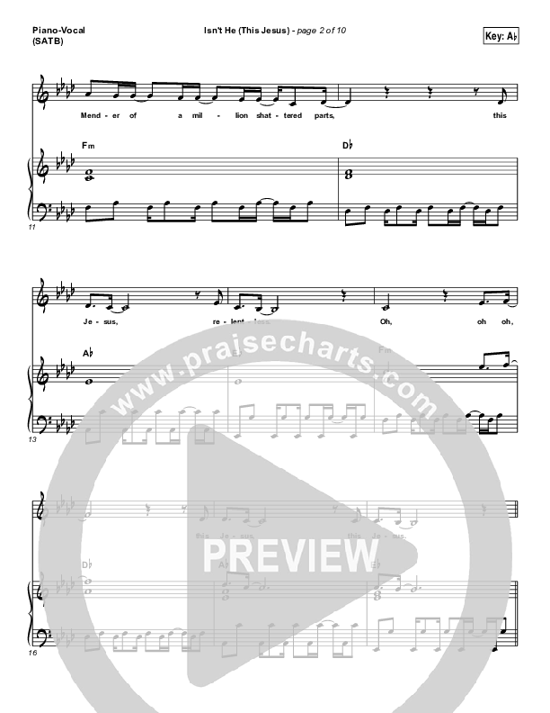 Isn't He (This Jesus) Piano/Vocal (SATB) (Natalie Grant)