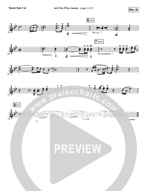 Isn't He (This Jesus) Tenor Sax 1/2 (Natalie Grant)