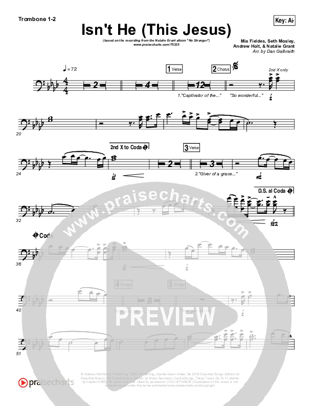 Isn't He (This Jesus) Trombone 1/2 (Natalie Grant)