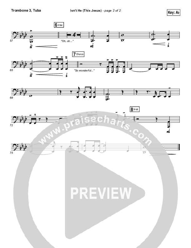 Isn't He (This Jesus) Trombone 3/Tuba (Natalie Grant)
