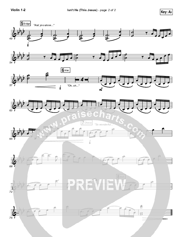 Isn't He (This Jesus) Violin 1/2 (Natalie Grant)