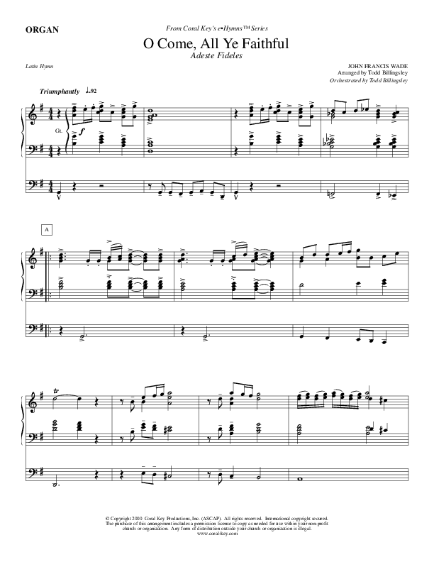 O Come All Ye Faithful Organ (Todd Billingsley)