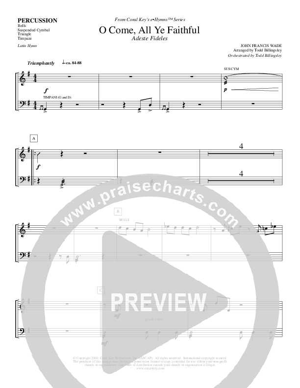 O Come All Ye Faithful Percussion (Todd Billingsley)