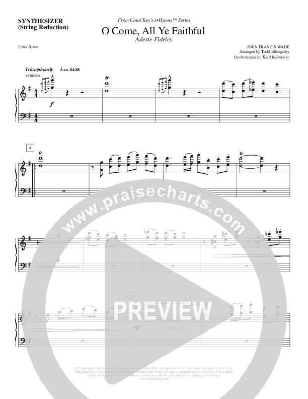 O Come All Ye Faithful Synth Strings (Todd Billingsley)