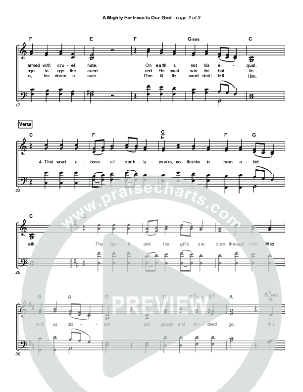 A Mighty Fortress Is Our God Hymn Sheet (Keith & Kristyn Getty)