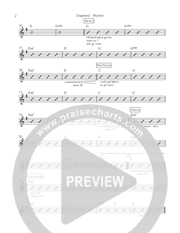 Shepherd (Single) Rhythm Chart (Willamette Music / Matthew Ferrer)