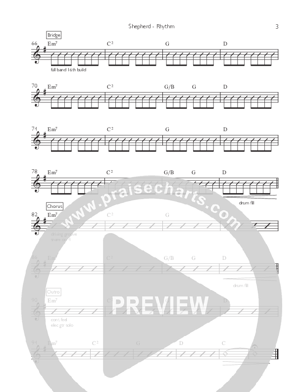 Shepherd (Single) Rhythm Chart (Willamette Music / Matthew Ferrer)