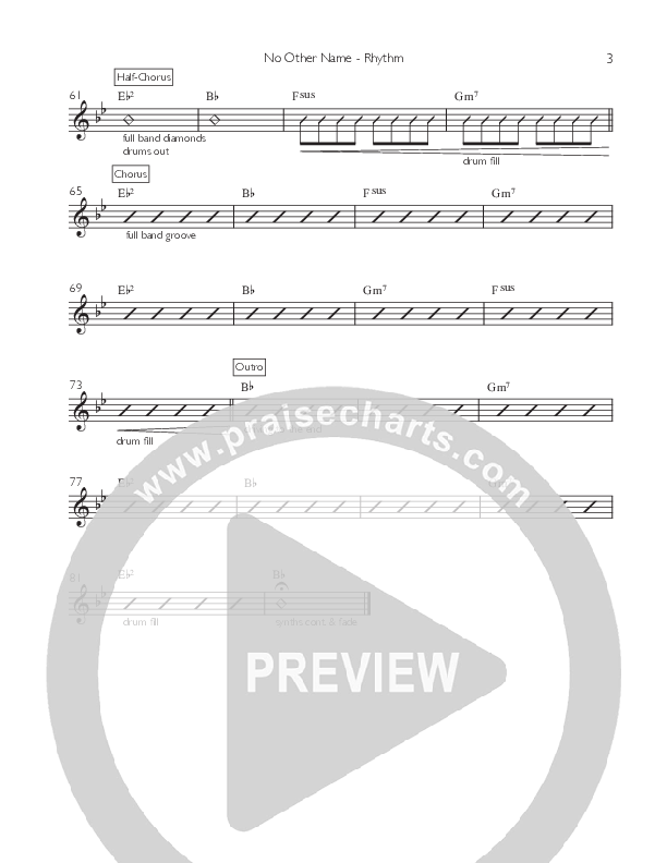 No Other Name (Single) Rhythm Chart (Willamette Music / George Horga, Jr.)