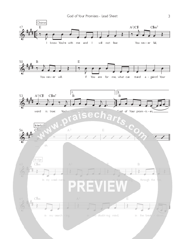 God Of Your Promises (Single) Lead Sheet (Willamette Music / Beka Overby)