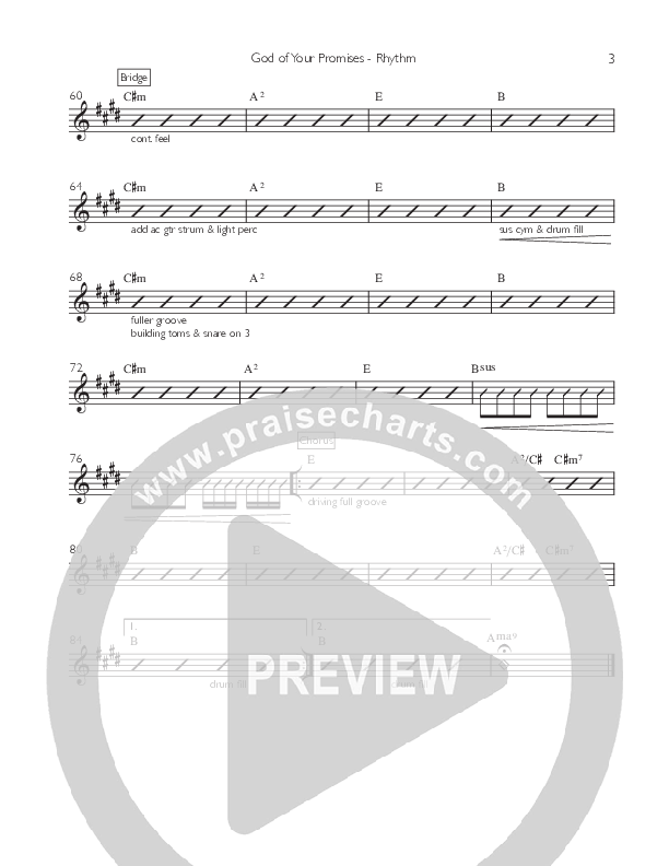 God Of Your Promises (Single) Rhythm Chart (Willamette Music / Beka Overby)