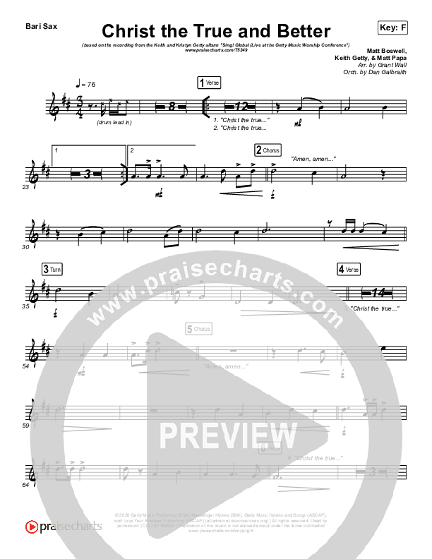 Christ The True And Better Bari Sax (Keith & Kristyn Getty / Matt Boswell / Matt Papa)