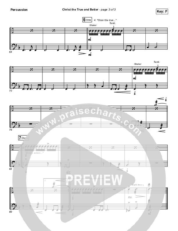 Christ The True And Better Percussion (Keith & Kristyn Getty / Matt Boswell / Matt Papa)