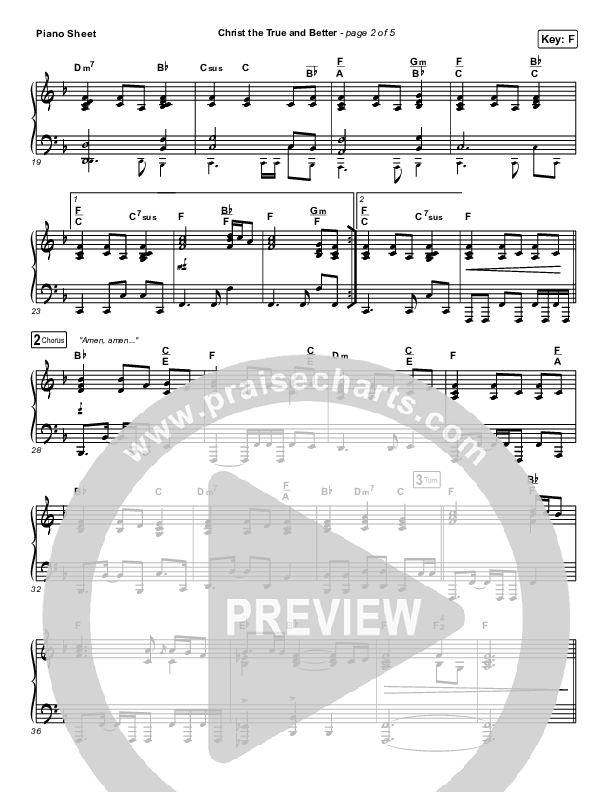 Christ The True And Better Piano Sheet (Keith & Kristyn Getty / Matt Boswell / Matt Papa)