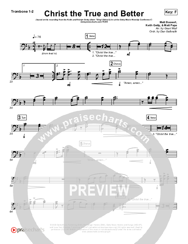 Christ The True And Better Trombone 1/2 (Keith & Kristyn Getty / Matt Boswell / Matt Papa)