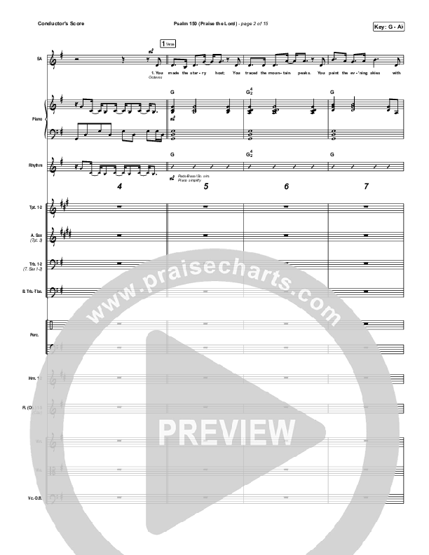 Psalm 150 (Praise The Lord) Conductor's Score (Matt Boswell / Matt Papa / Keith & Kristyn Getty)