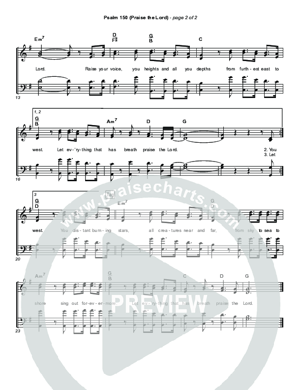 Psalm 150 (Praise The Lord) Hymn Sheet (Matt Boswell / Matt Papa / Keith & Kristyn Getty)