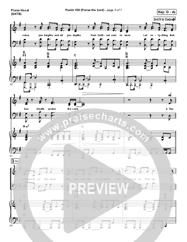 Psalm 150 (Praise The Lord) Piano/Vocal (SATB) (Matt Boswell / Matt Papa / Keith & Kristyn Getty)