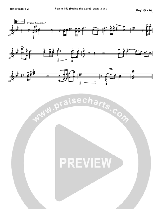 Psalm 150 (Praise The Lord) Tenor Sax 1/2 (Matt Boswell / Matt Papa / Keith & Kristyn Getty)