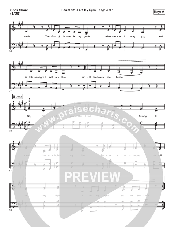 Psalm 121 (I Lift My Eyes) Choir Sheet (SATB) (Jordan Kauflin / Matt Merker / Keith & Kristyn Getty)