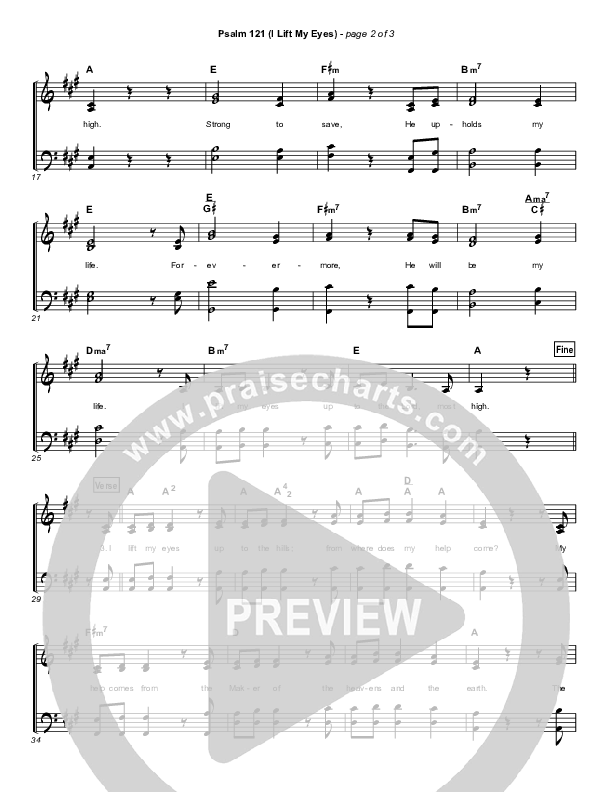 Psalm 121 (I Lift My Eyes) Hymn Sheet (SATB) (Jordan Kauflin / Matt Merker / Keith & Kristyn Getty)