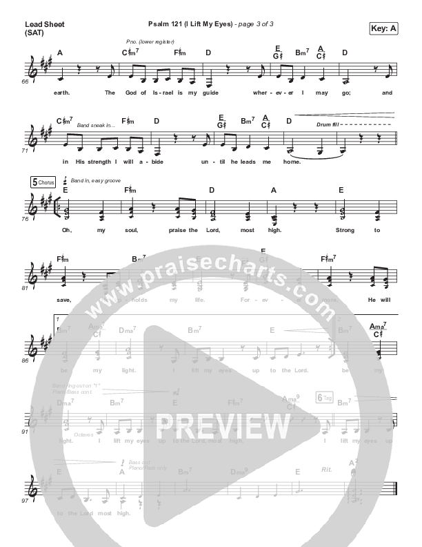 Psalm 121 (I Lift My Eyes) Lead Sheet (SAT) (Jordan Kauflin / Matt Merker / Keith & Kristyn Getty)