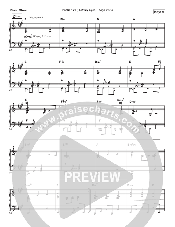 Psalm 121 (I Lift My Eyes) Piano Sheet (Jordan Kauflin / Matt Merker / Keith & Kristyn Getty)