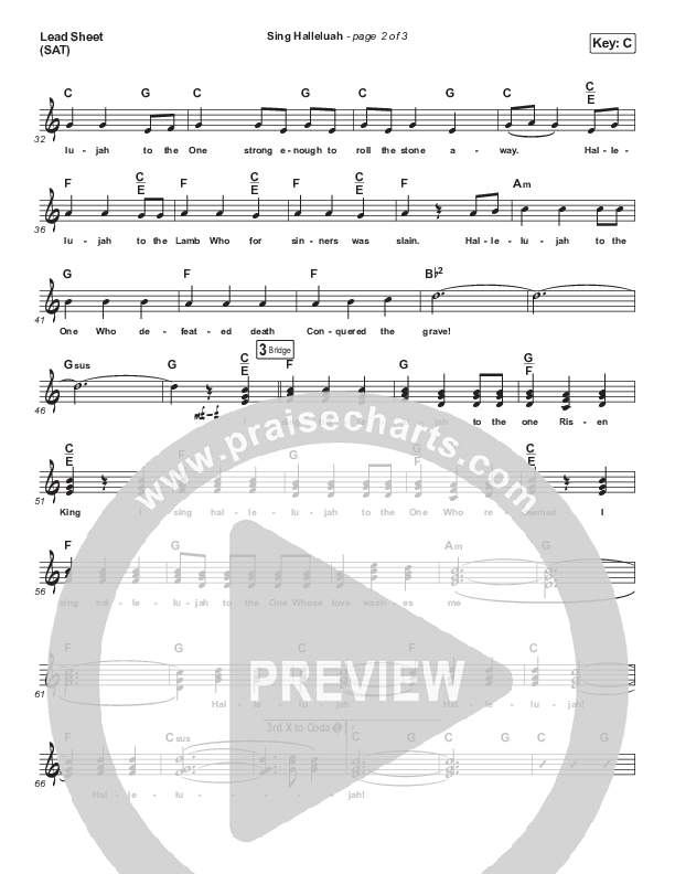 Sing Hallelujah Lead Sheet (SAT) (Dennis Jernigan)