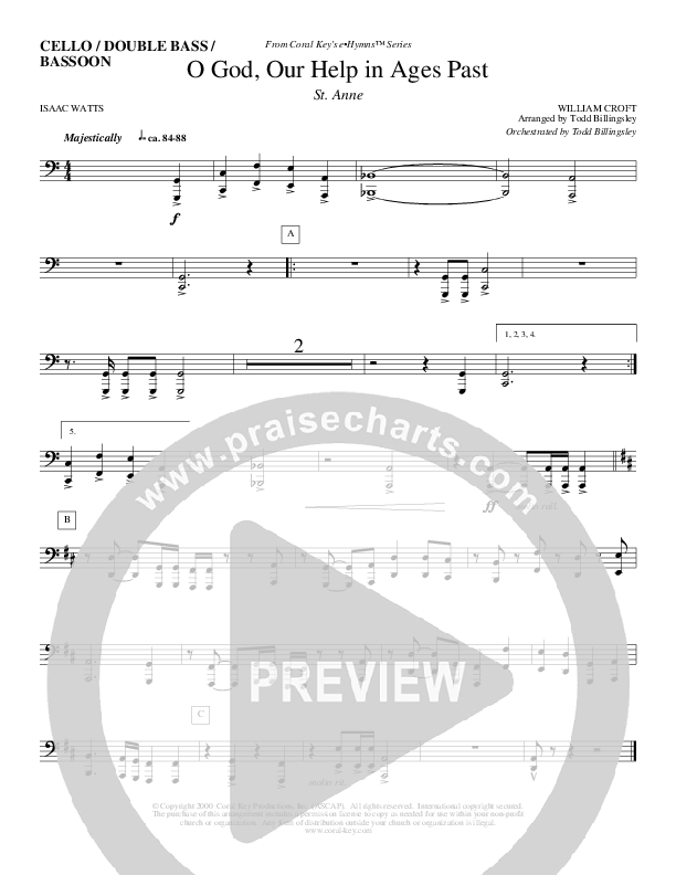 O God Our Help In Ages Past Cello (Todd Billingsley)