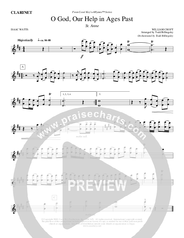 O God Our Help In Ages Past Clarinet (Todd Billingsley)
