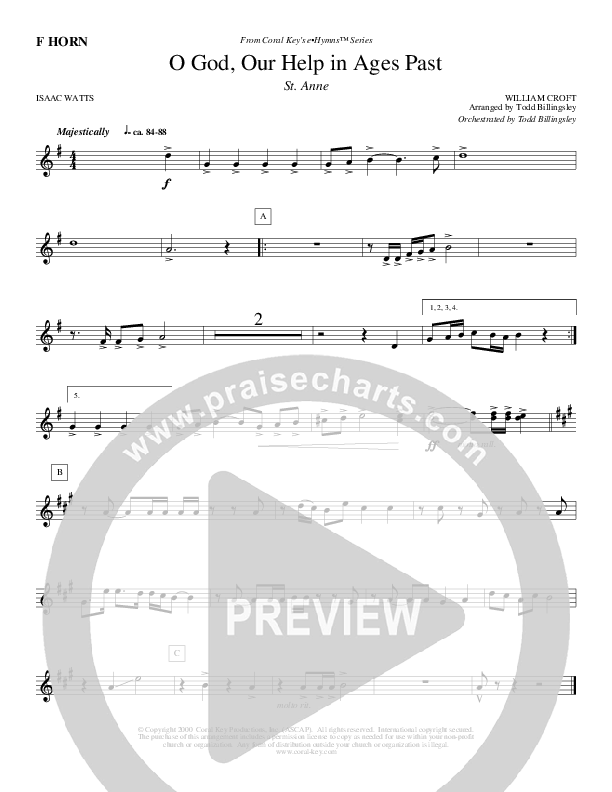 O God Our Help In Ages Past French Horn (Todd Billingsley)