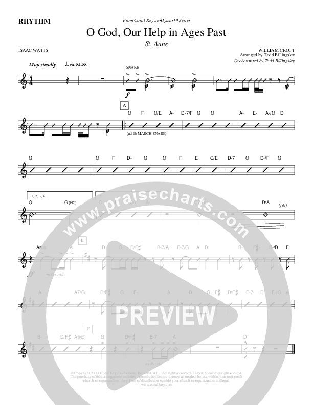 O God Our Help In Ages Past Rhythm Chart (Todd Billingsley)