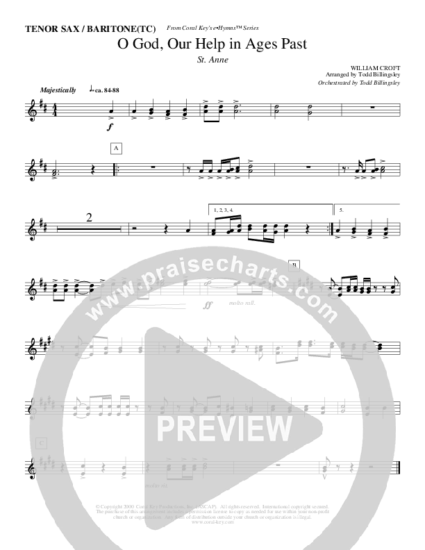 O God Our Help In Ages Past Tenor Sax 2 (Todd Billingsley)